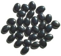 30 12mm Gunmetal Flat Oval Glass Beads